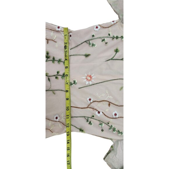 JJ'sHouse Elegant Pink Embroidered Maxi Dress Women’s Formal Gown Floral S - Picture 8 of 13